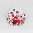 Flower Fabric Pocket Mirror, Folk Asian Painting Style For Gifts, Cosmetics, Make up
